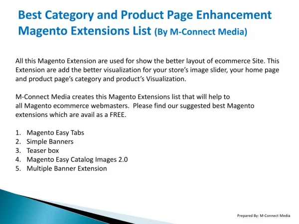 Top 5 Free Category and Product Page Magento Extensions