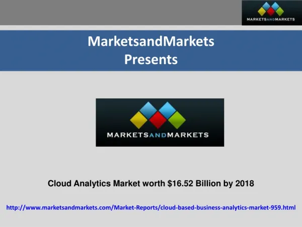 Cloud Analytics Market worth $16.52 Billion by 2018