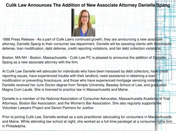 Culik Law Announces The Addition of New Associate Attorney D