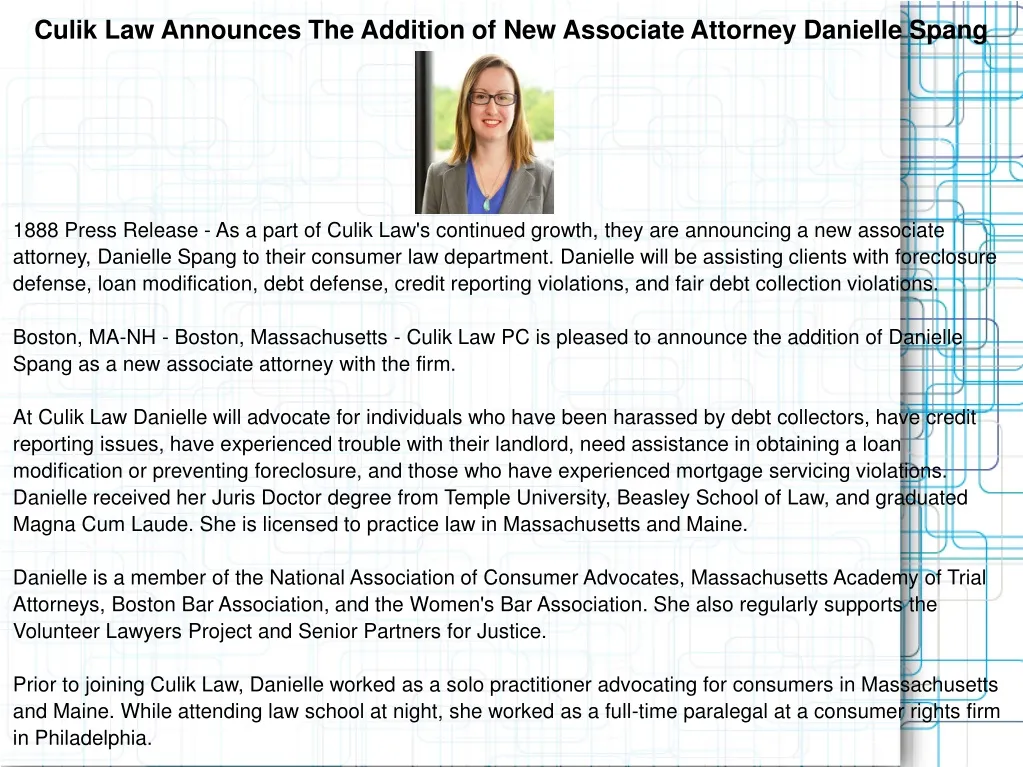 culik law announces the addition of new associate