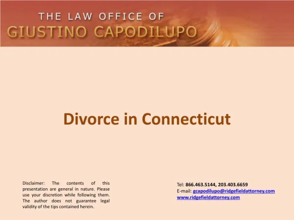 Divorce in Connecticut - Giustino Capodilupo