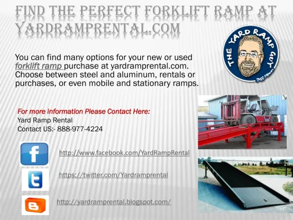 Find the Perfect Forklift Ramp AT Yardramprental.com