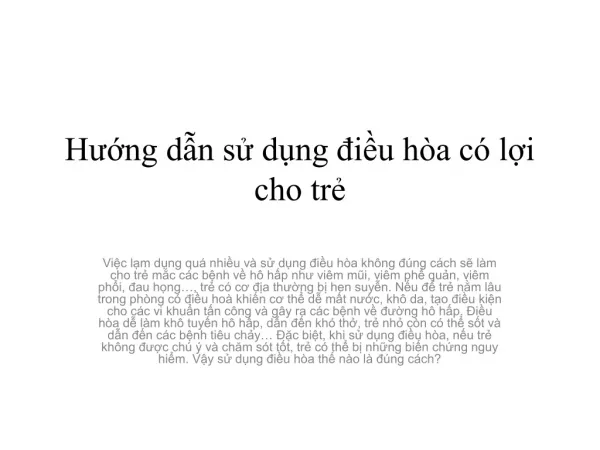h ng d n s d ng i u h a c l i cho tr
