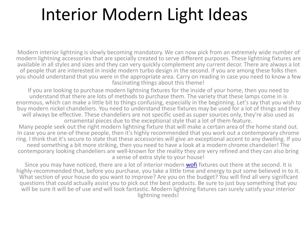 interior modern light ideas