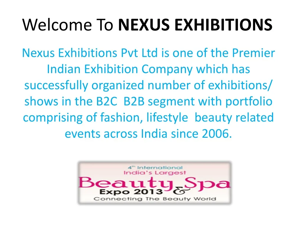 welcome to nexus exhibitions