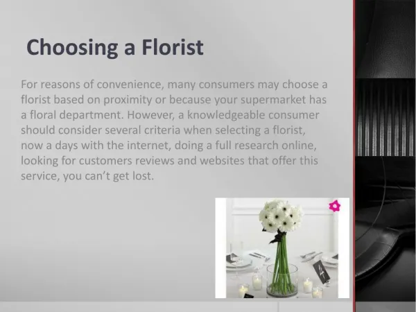 Choosing a florist