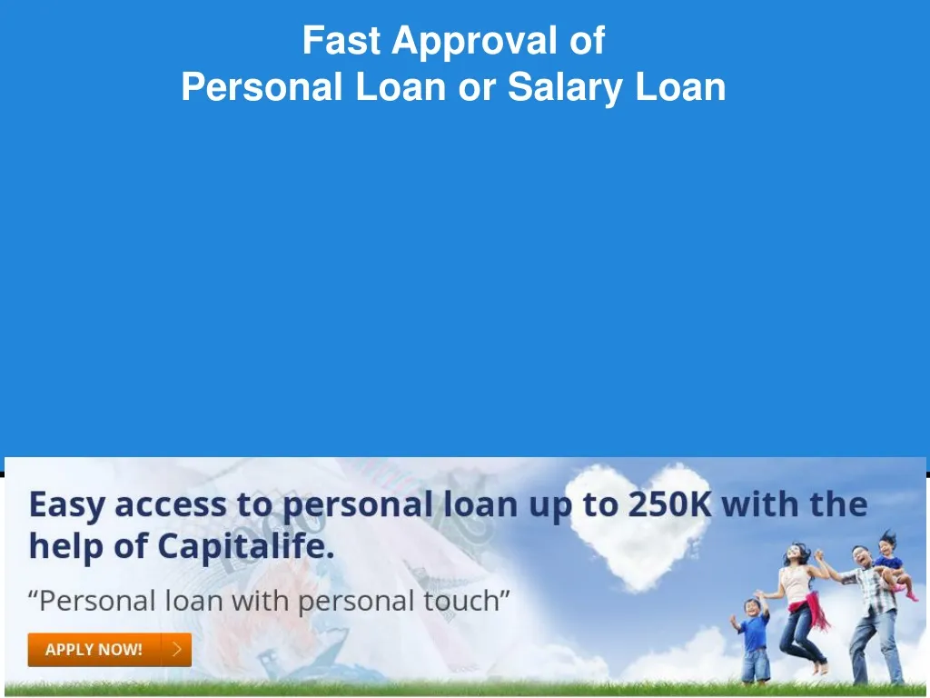 fast approval of personal loan or salary loan