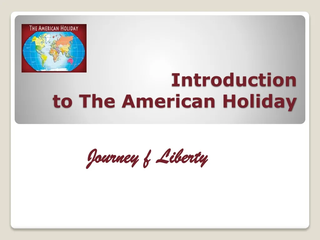 introduction to the american holiday