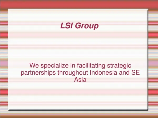 Indonesia Consulting Services