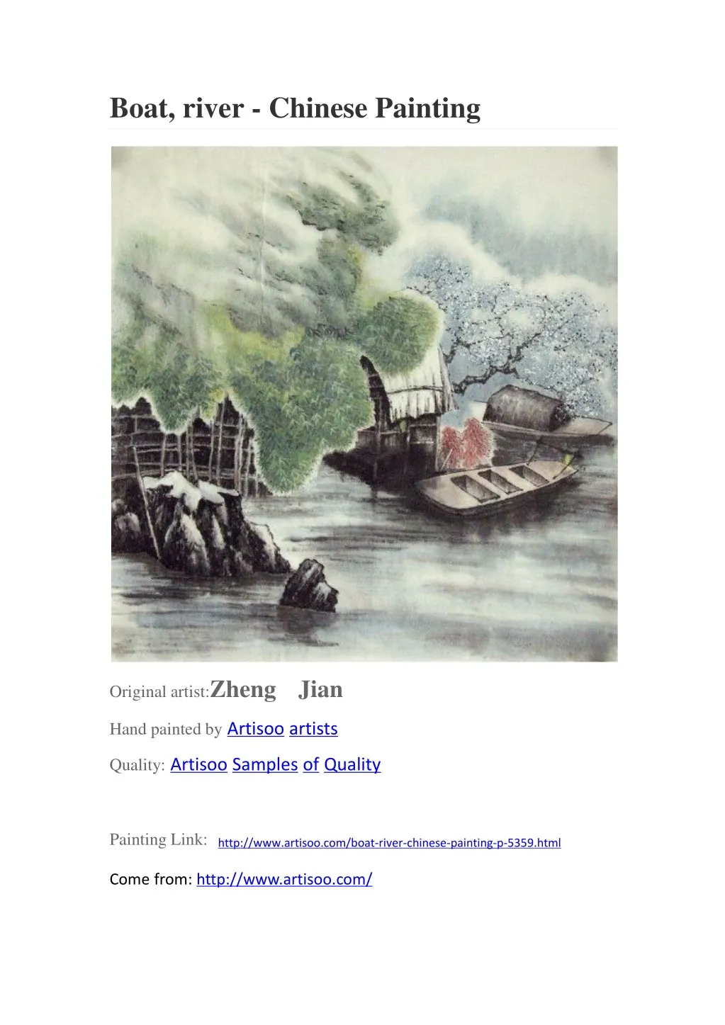 boat river chinese painting
