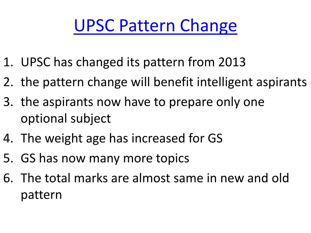 upsc pattern change