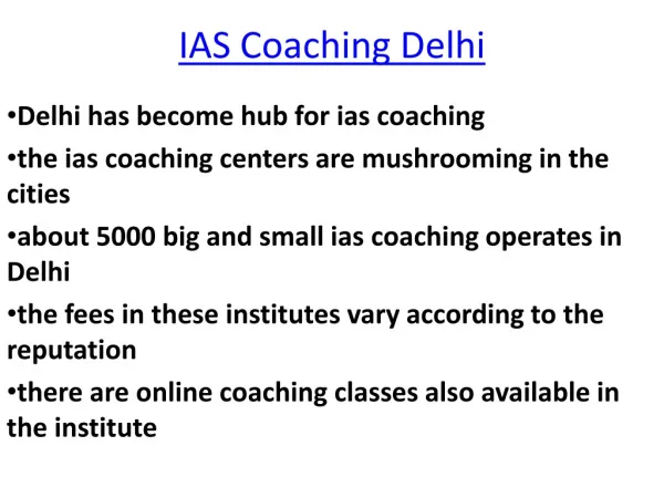 IAS Coaching Delhi