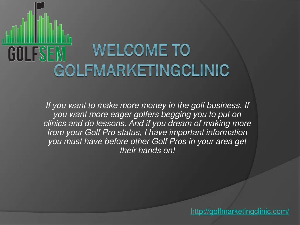 w elcome to golfmarketingclinic