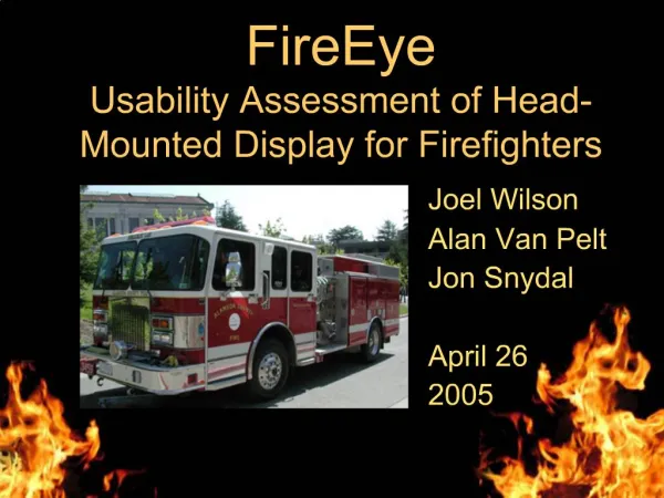 FireEye Usability Assessment of Head-Mounted Display for Firefighters