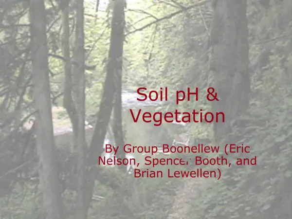 Soil pH Vegetation