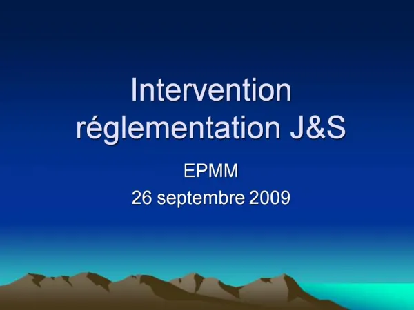 Intervention r glementation JS