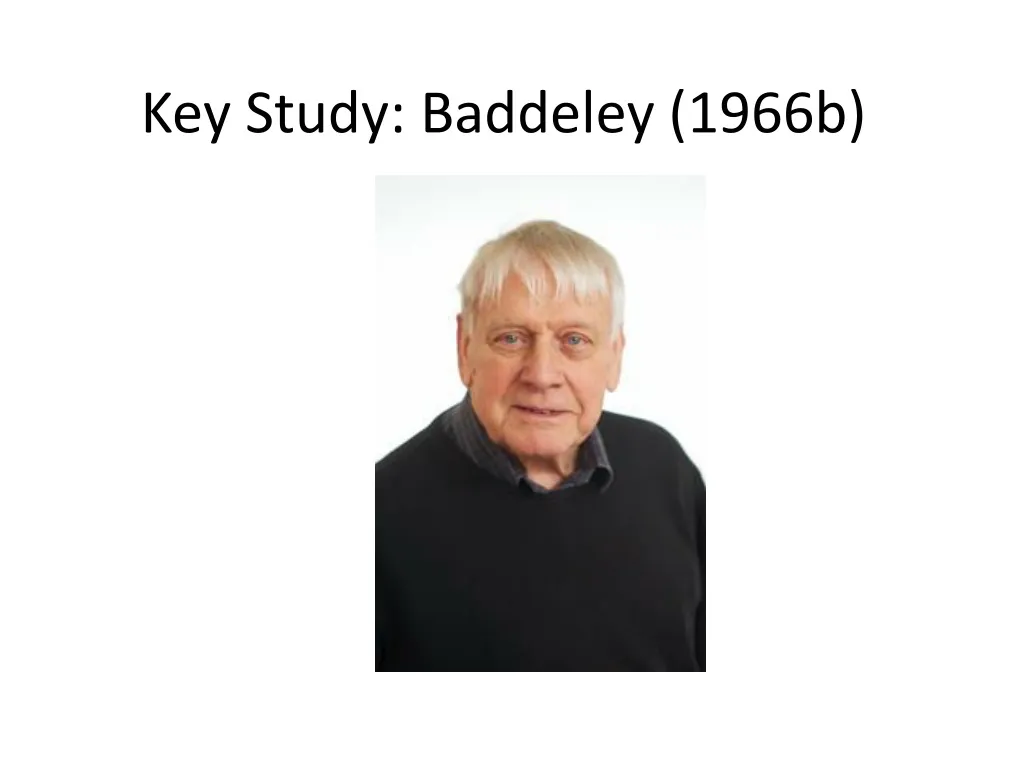 key study baddeley 1966b
