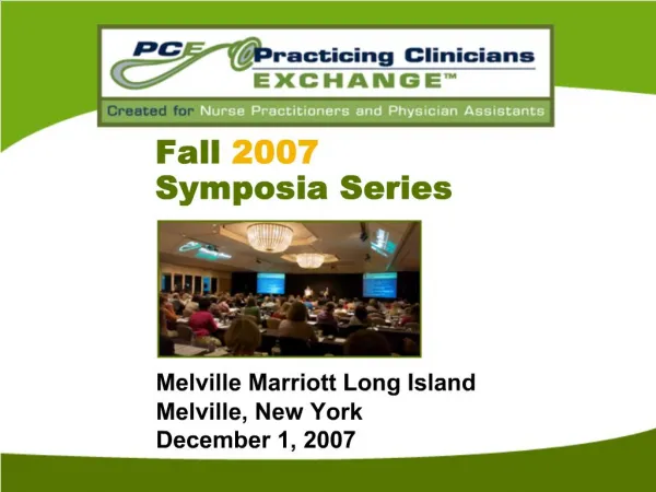 Melville Marriott Long Island Melville, New York December 1, 2007