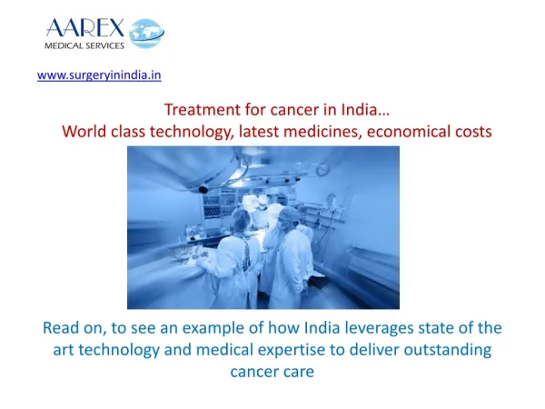 Cancer Treatment in India - Advantages