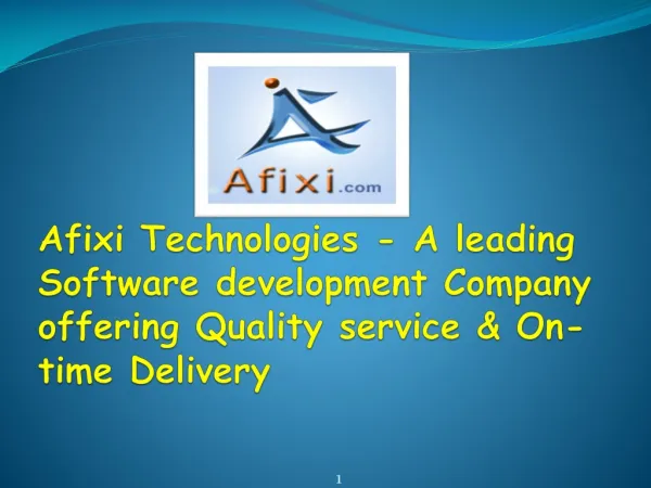 Afixi Technologies - A leading Software development Company