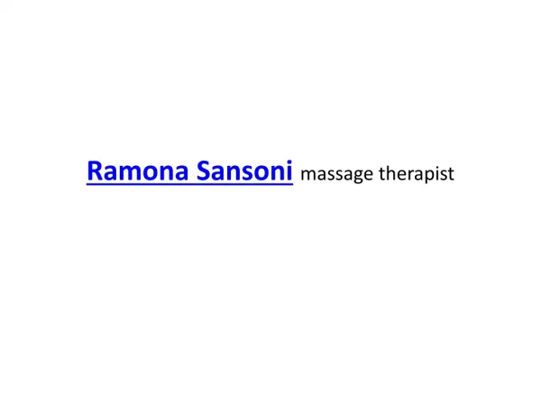 Ramona Sansoni massage therapist