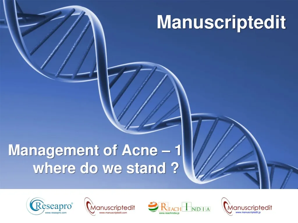 management of acne 1 where do we stand