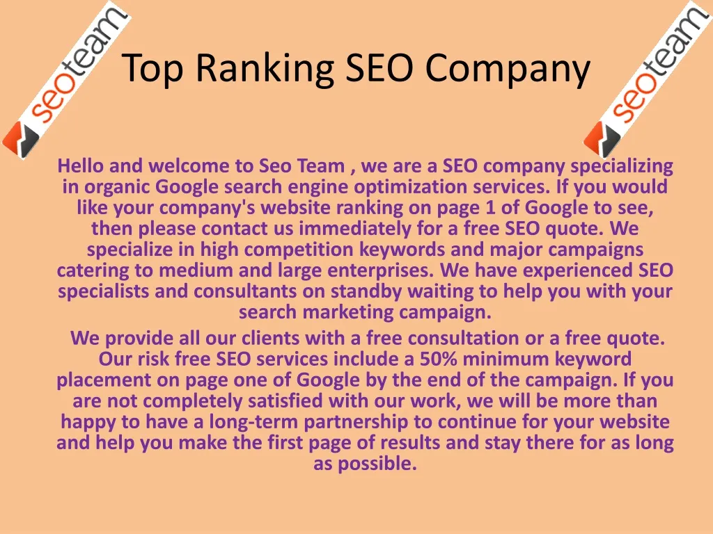top ranking seo company