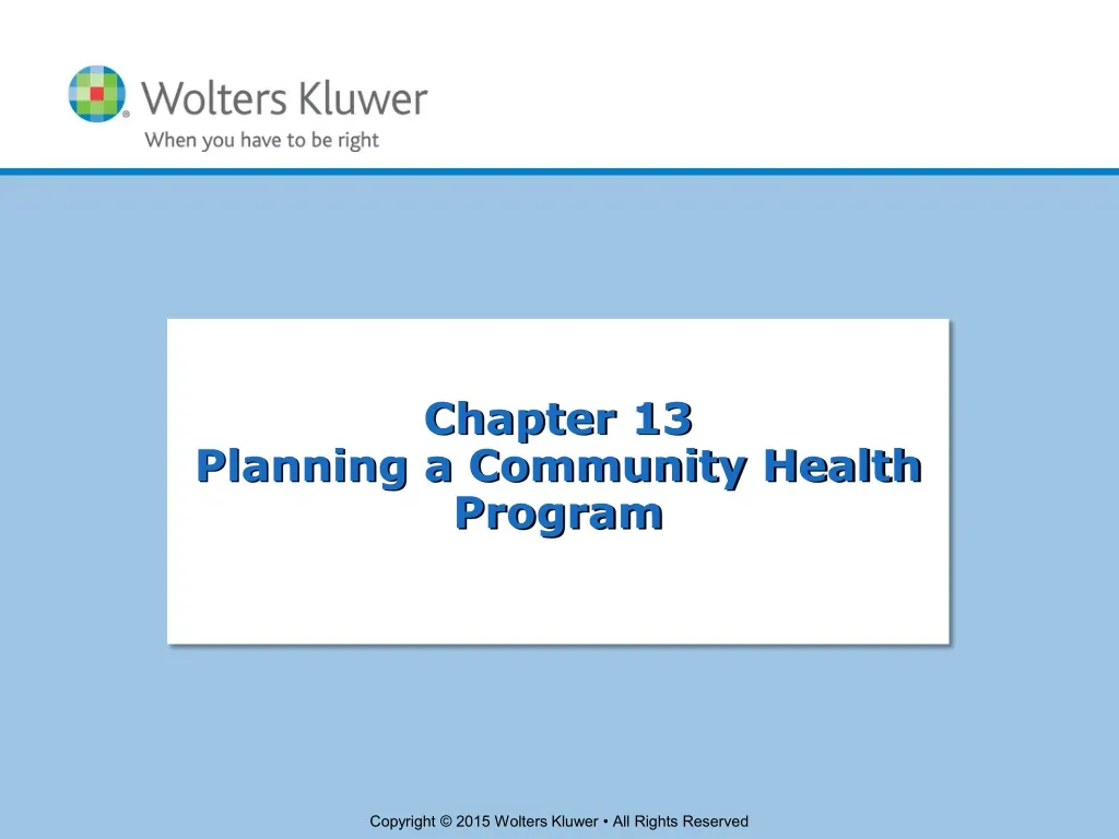 chapter 13 planning a community health program