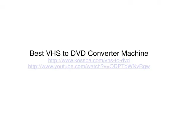 Converting VHS to DVD
