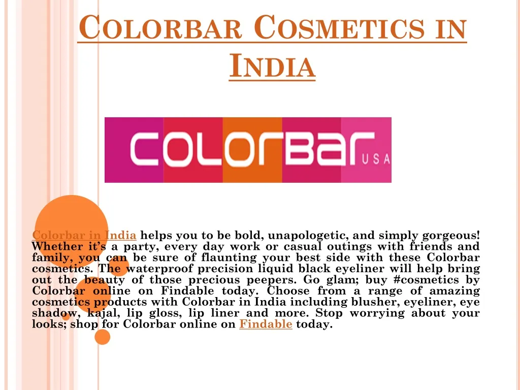 colorbar cosmetics in india