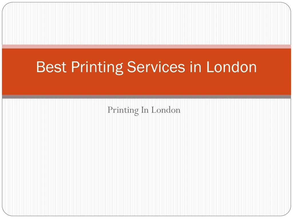 best printing services in london