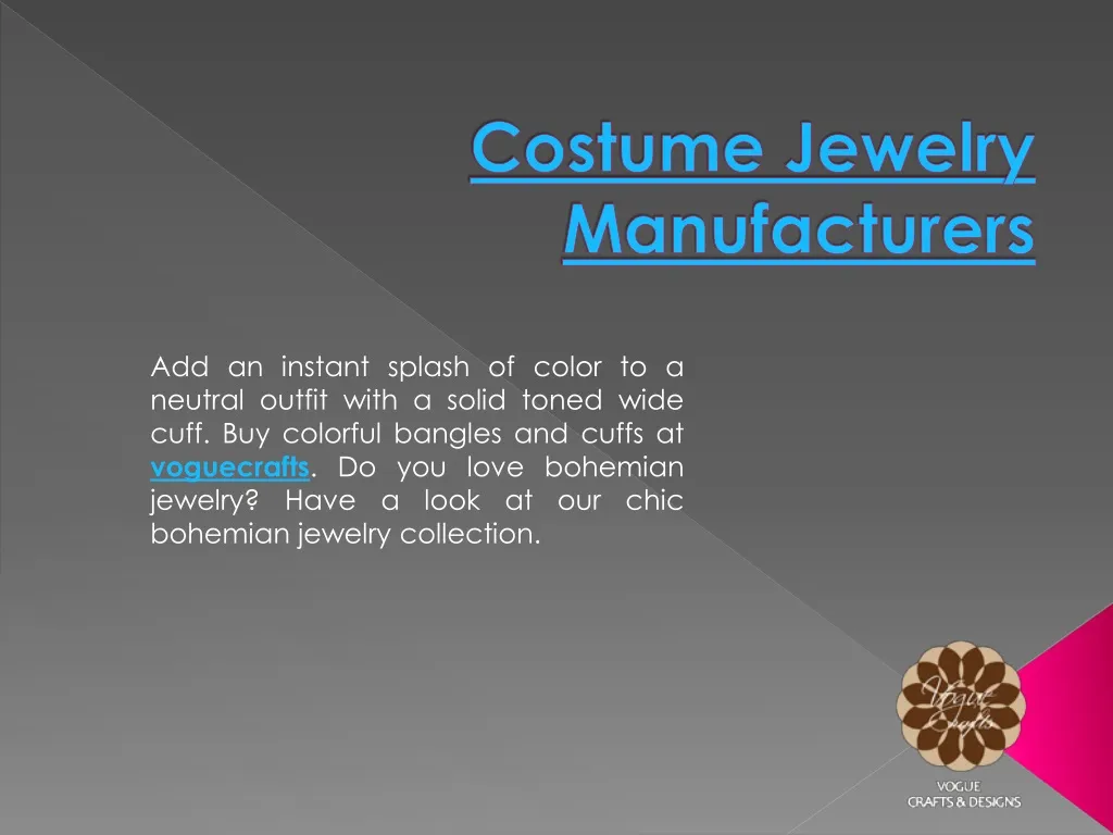 costume jewelry manufacturers