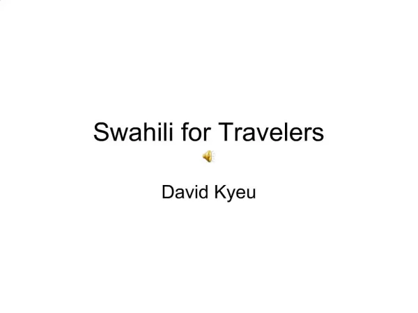 Swahili for Travelers