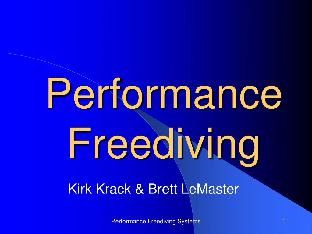 performance freediving