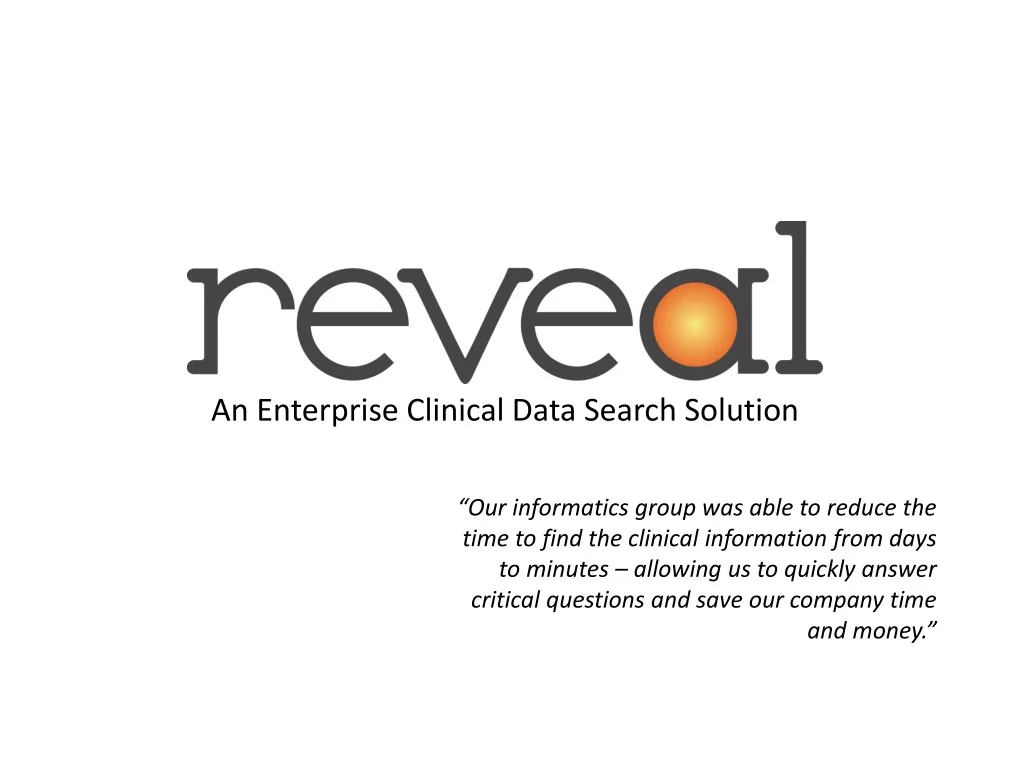 an enterprise clinical data search solution
