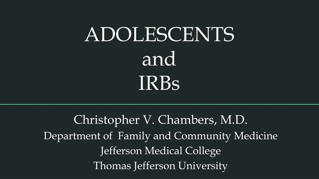 adolescents and irbs