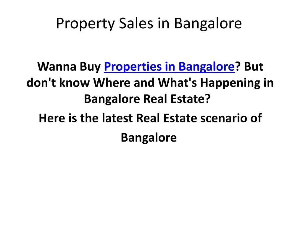 property sales i n bangalore