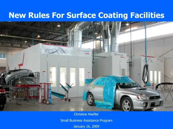 New Rules For Surface Coating Facilities