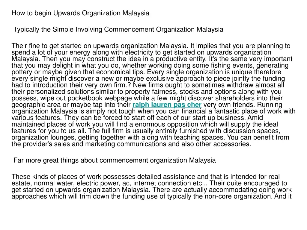 how to begin upwards organization malaysia