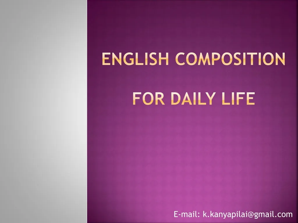 english composition for daily life