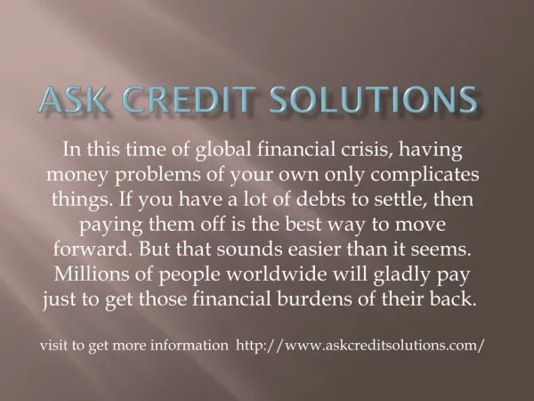 Ask credit solutions