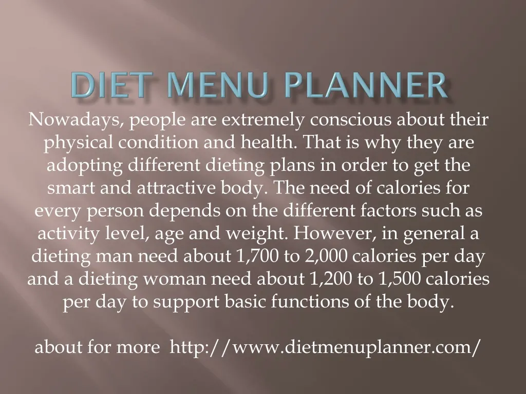 diet menu planner
