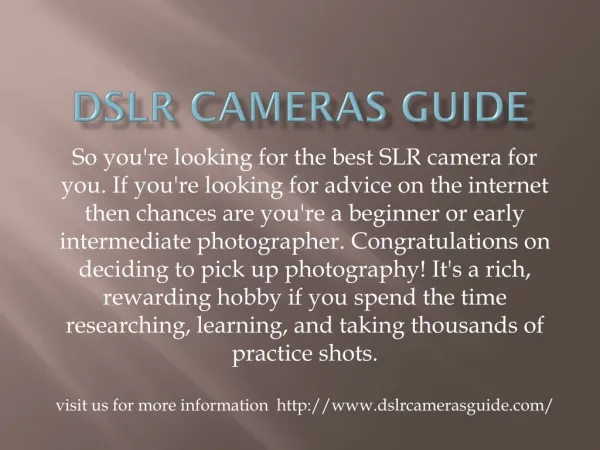 Dslr cameras guide