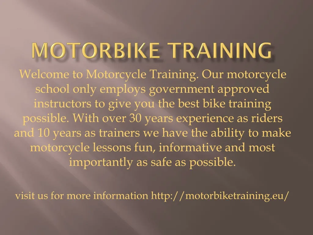 motorbike training