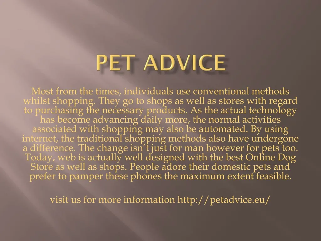 pet advice