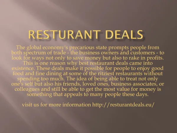 Resturant deals