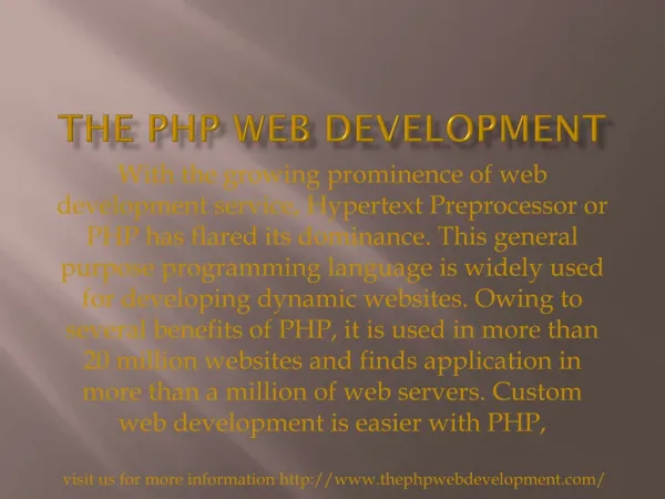 the php web development