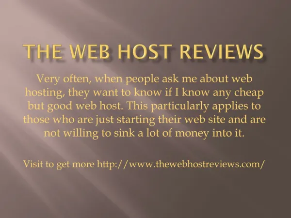 The web host reviews