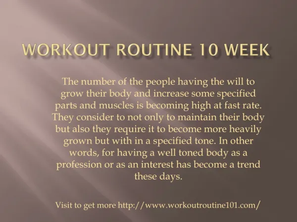 workout routine 10 week