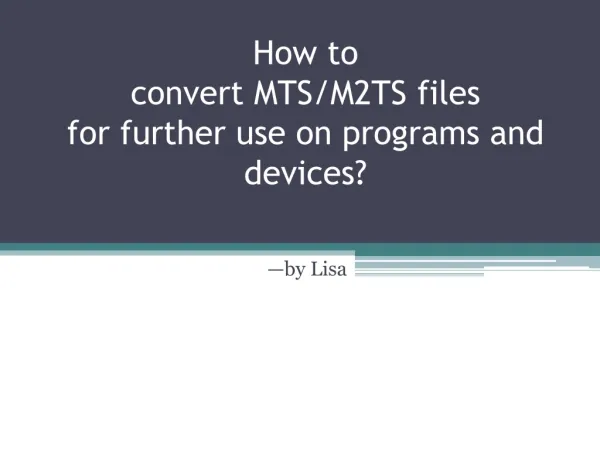How to convert mts files on Mac with AVCHD Converter mac